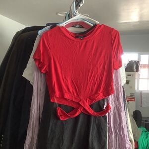 Vibe red color crop top sweater size xl X-Large extra larg